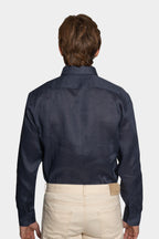 ETRO | Plain Linen Shirt | Navy