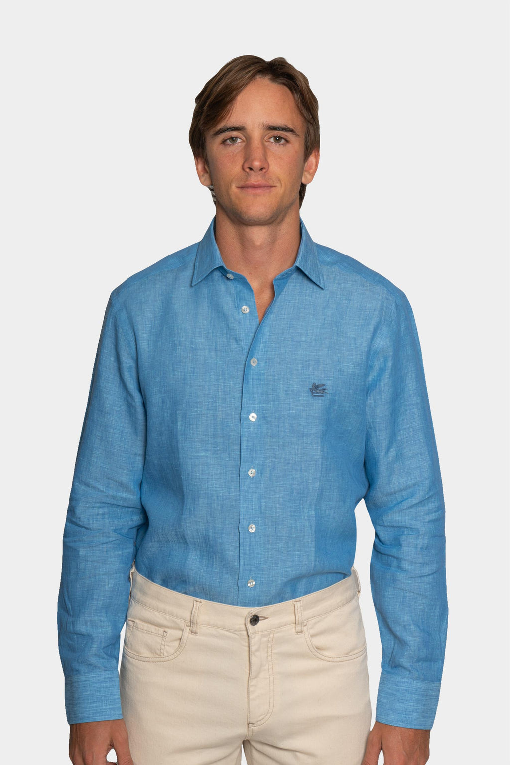 ETRO | Regular Fit Linen Shirt | Blue