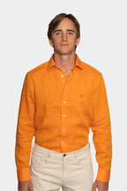 ETRO | Regular Fit Linen Shirt | Orange