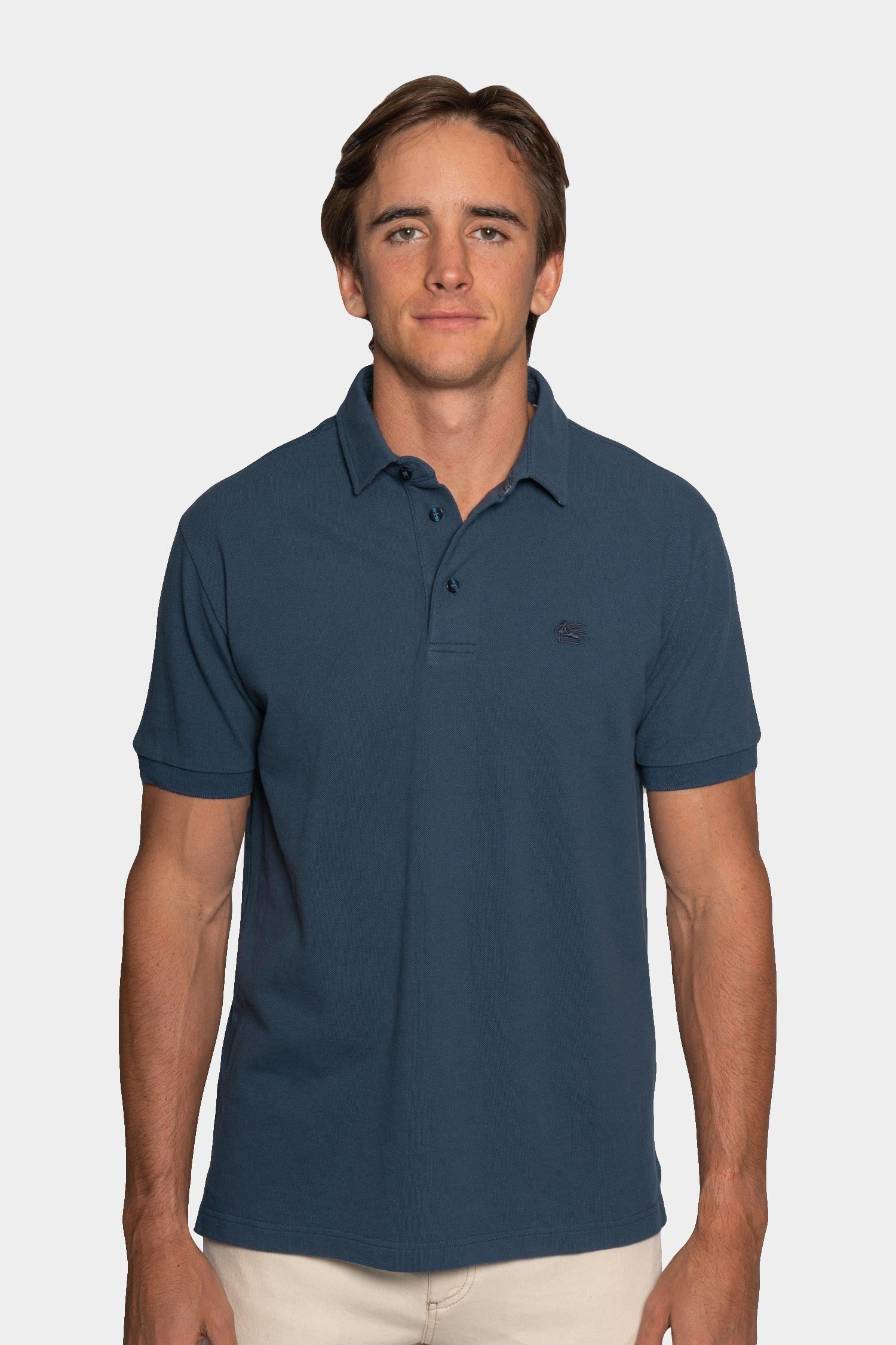 ETRO | Polo With Trim Under Collar | Navy
