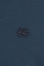 ETRO | Polo With Trim Under Collar | Navy