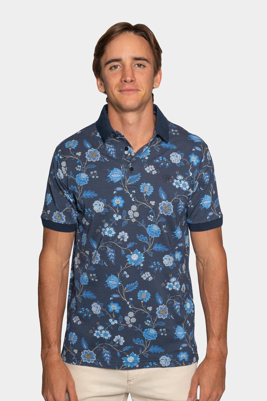 ETRO | Large Floral Polo | Navy