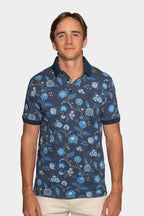 ETRO | Large Floral Polo | Navy