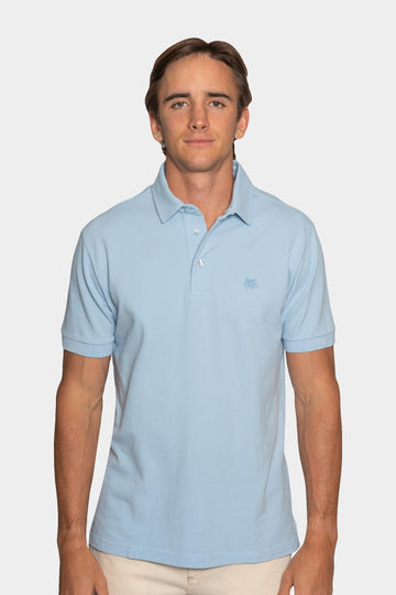 ETRO Soft Blue Polo With Trim Under Collar