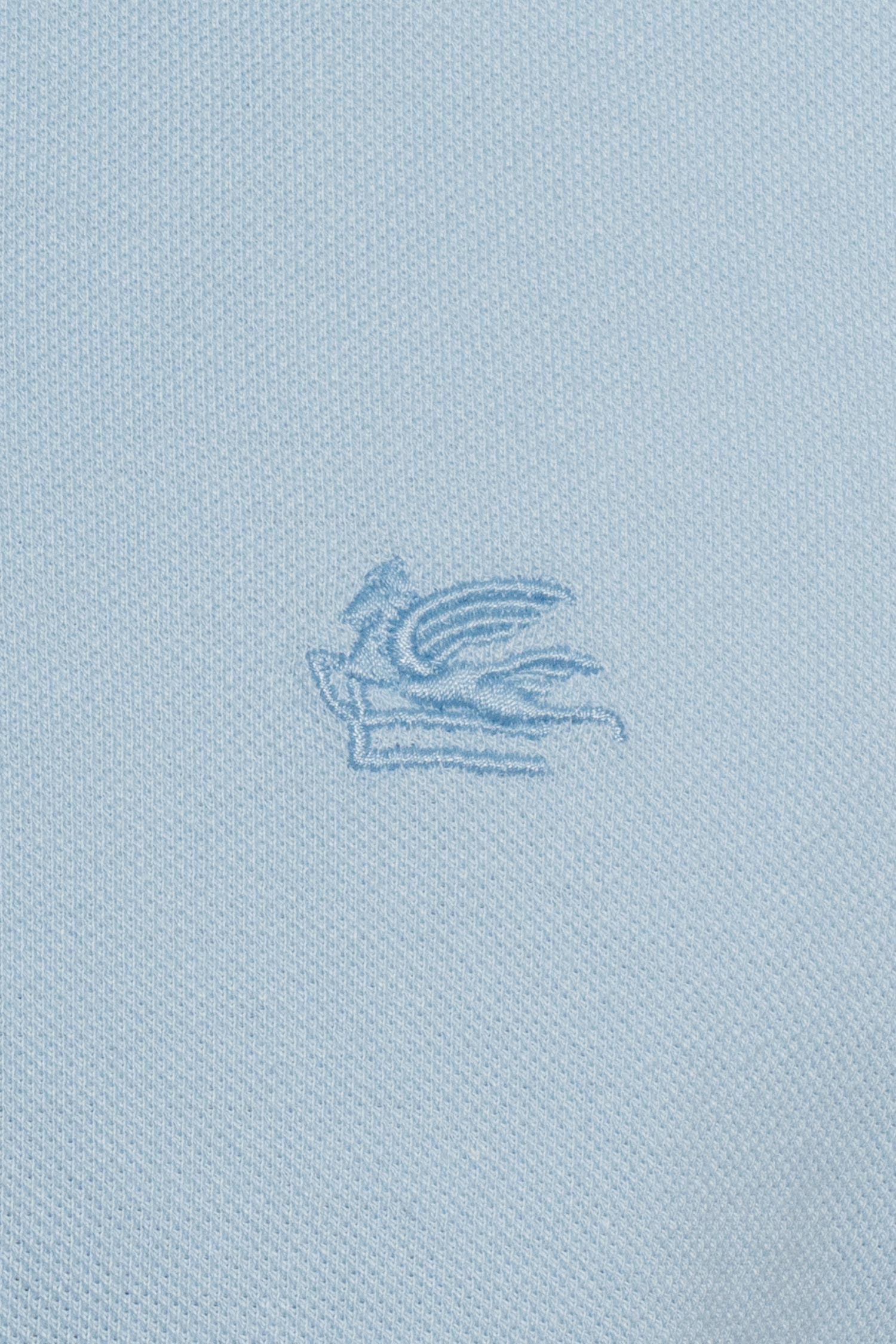 ETRO | Polo With Trim Under Collar | Soft Blue