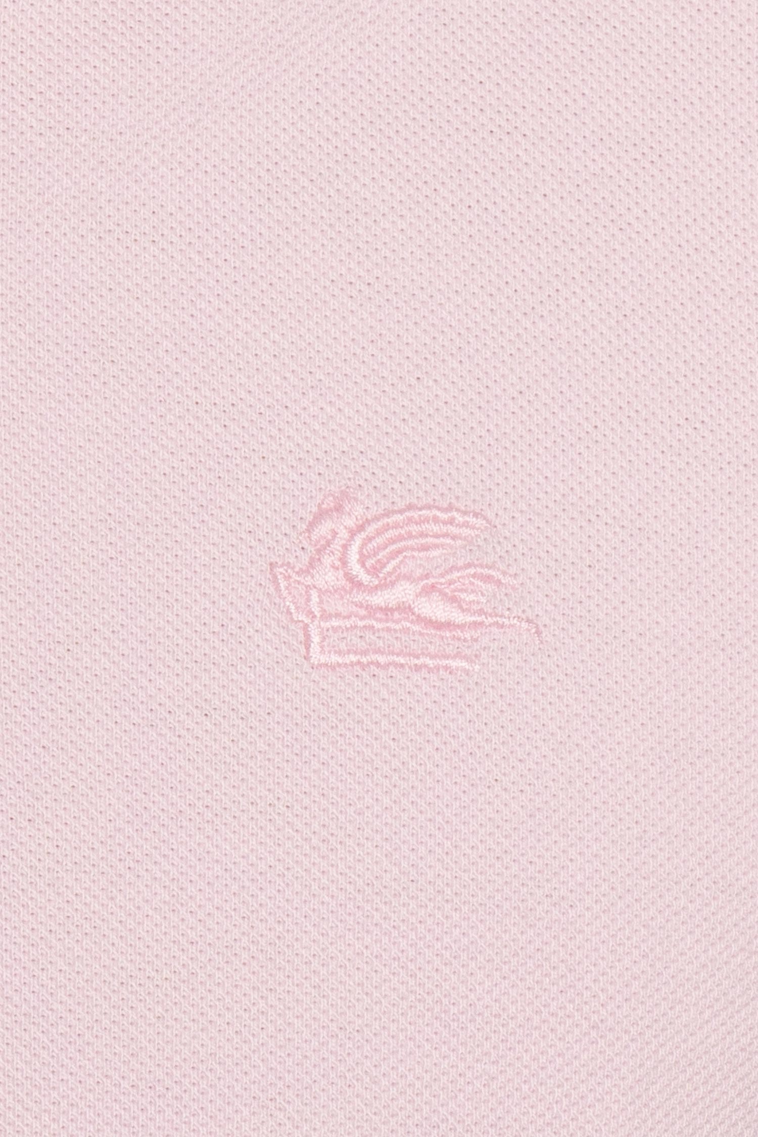 ETRO | Polo With Trim Under Collar | Soft Pink