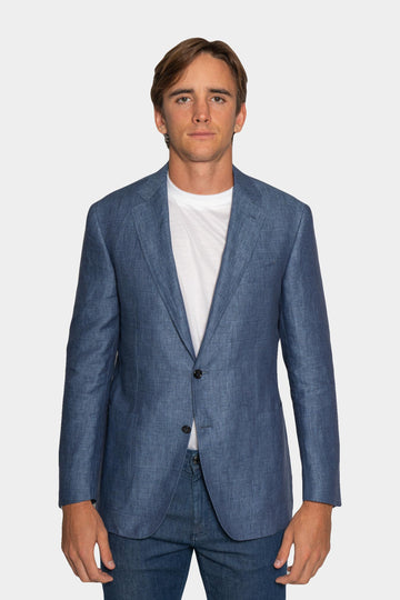 CANALI Blue D7 Linen Jacket