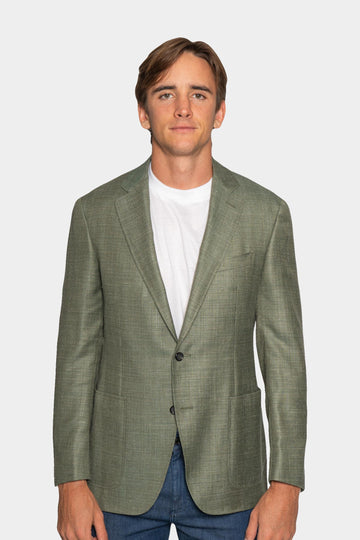 CANALI Olive Green D7 Wool Blend Jacket