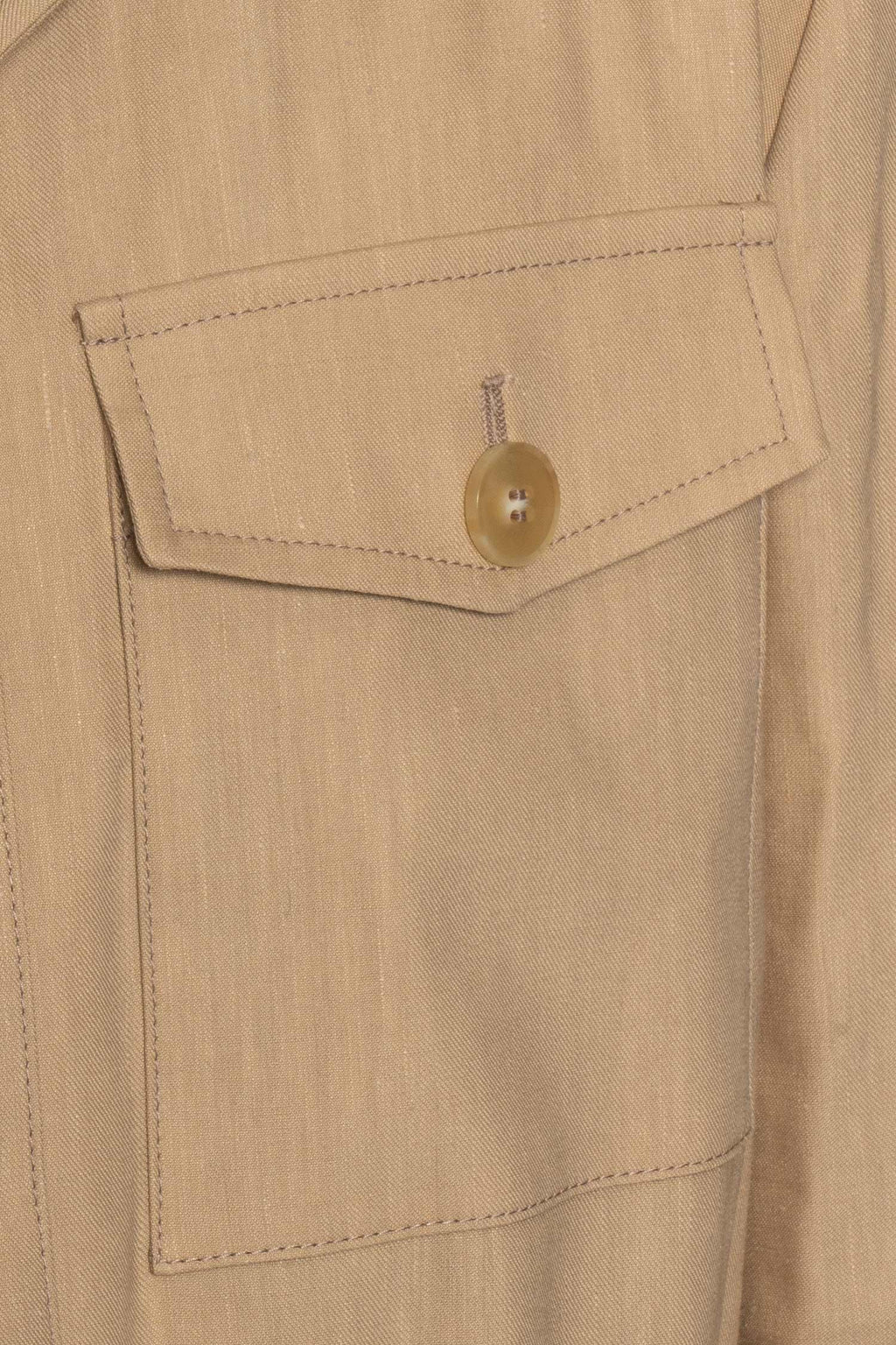 CANALI | Linen & Wool Safari Jacket | Camel