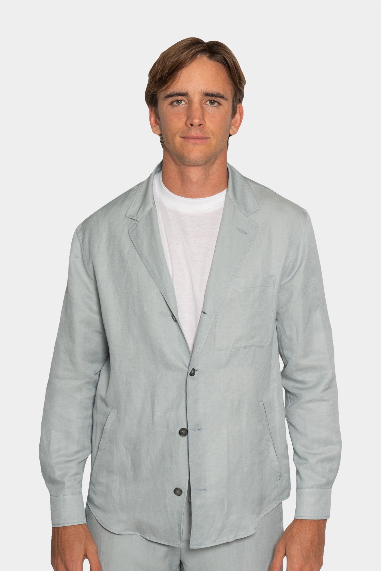 CANALI | Linen & Silk Casual Jacket | Light Blue