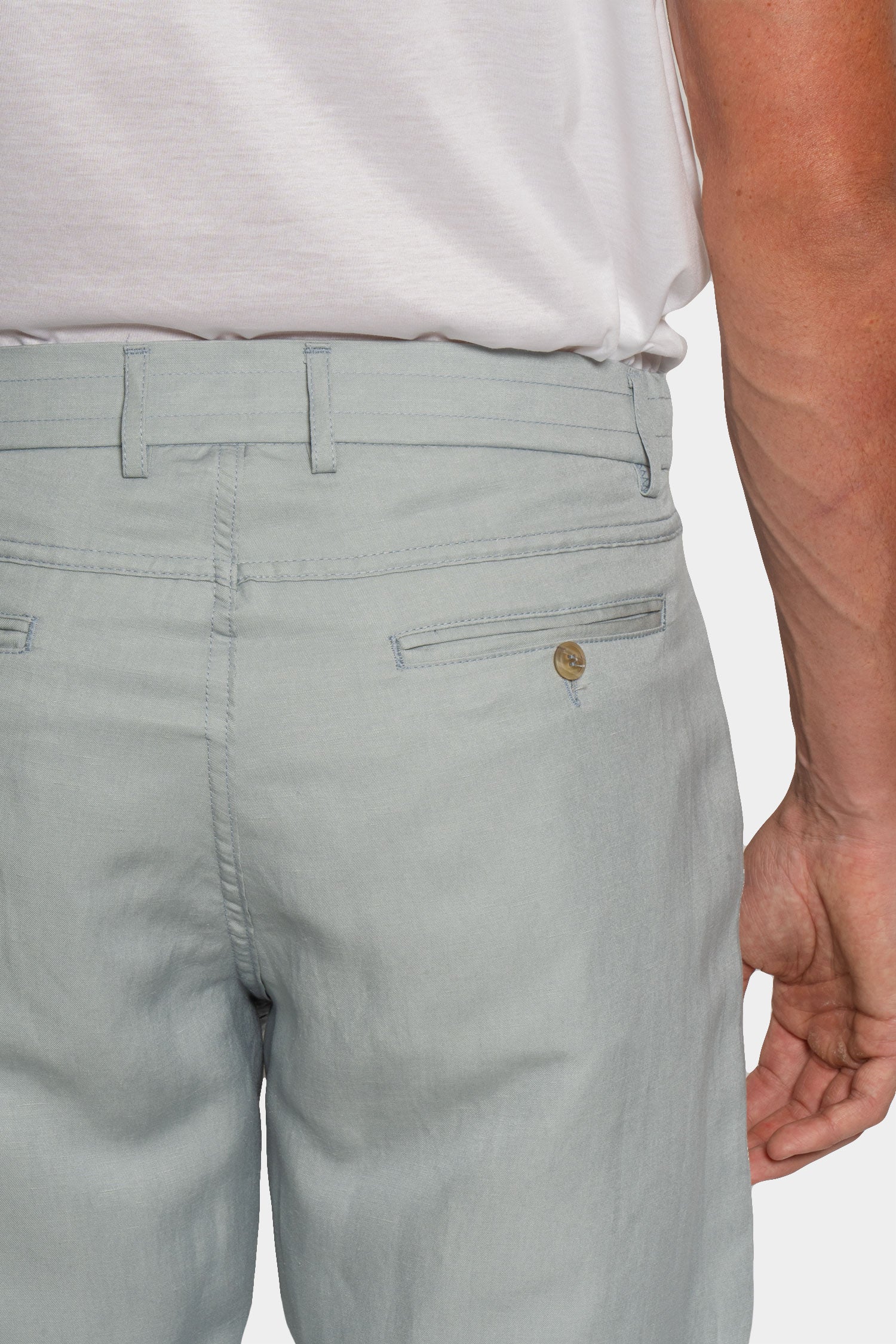 CANALI | Linen & Silk Drawstring Trouser | Light Blue