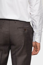 CANALI | 1 Pleat Wool Trousers | Dark Brown