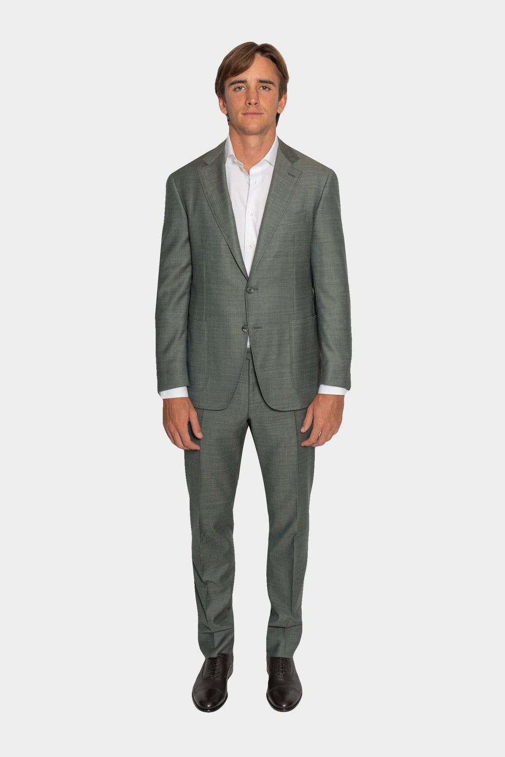 CANALI | Drop 7 Two-Tone Suit | Olive Green