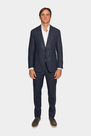 CANALI Navy D7 Linen Suit