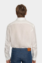 CANALI | Linen Shirt With Placket | White