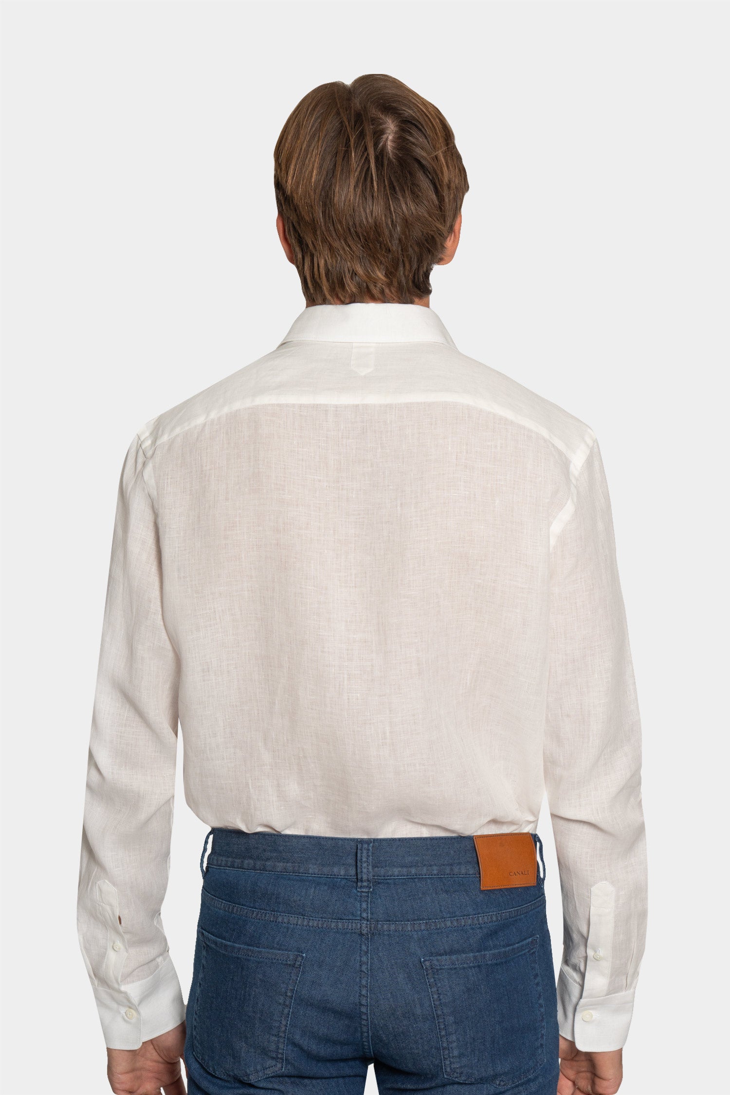 CANALI | Linen Shirt With Placket | White