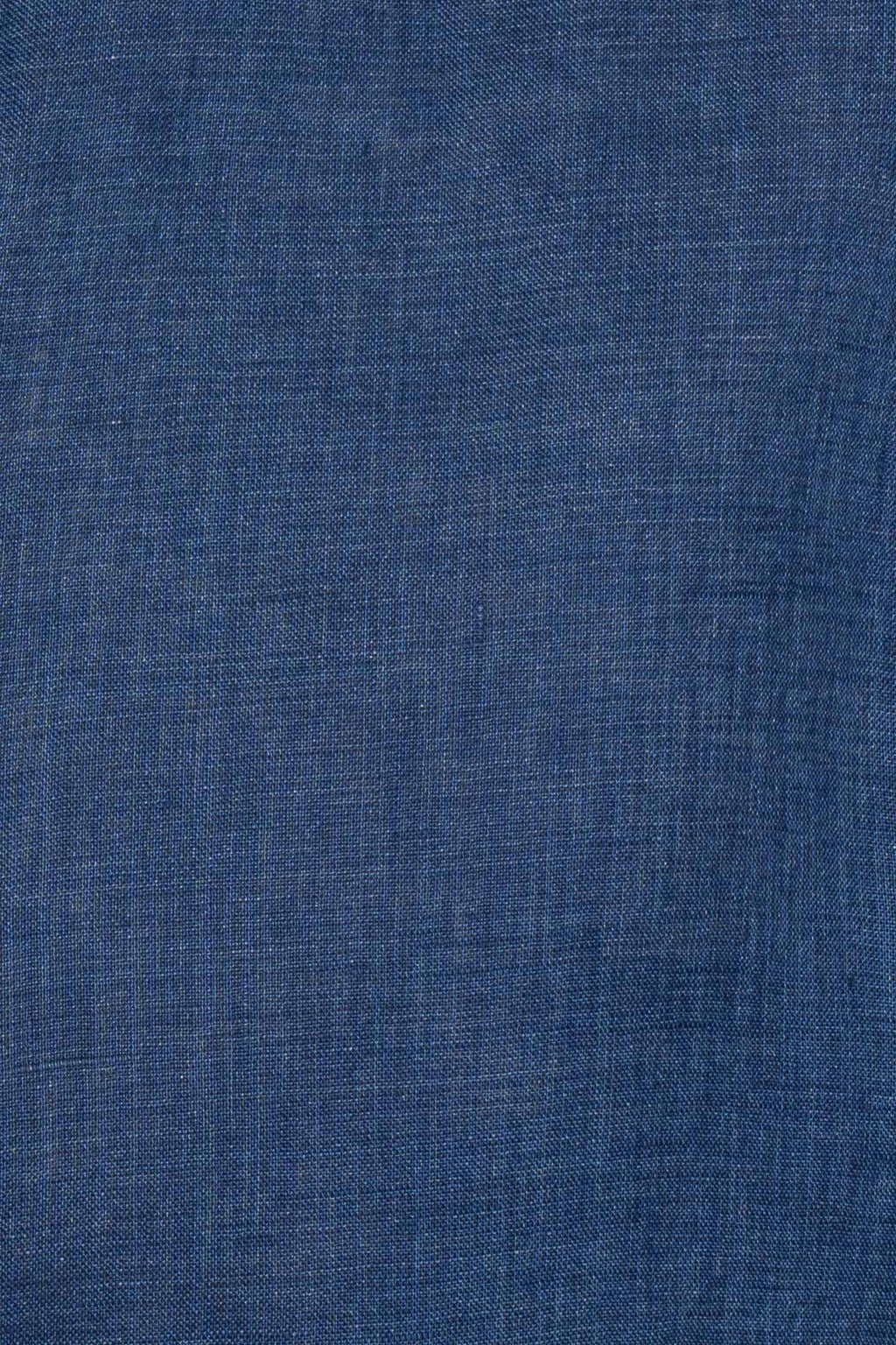 CANALI | Linen Shirt With Placket | Dark Blue