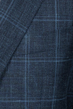 CANALI | Unlined Check Travel Suit | Dark Blue