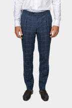 CANALI | Unlined Check Travel Suit | Dark Blue