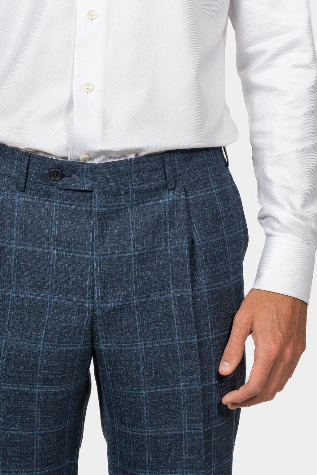 CANALI | Unlined Check Travel Suit | Dark Blue