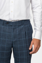CANALI | Unlined Check Travel Suit | Dark Blue