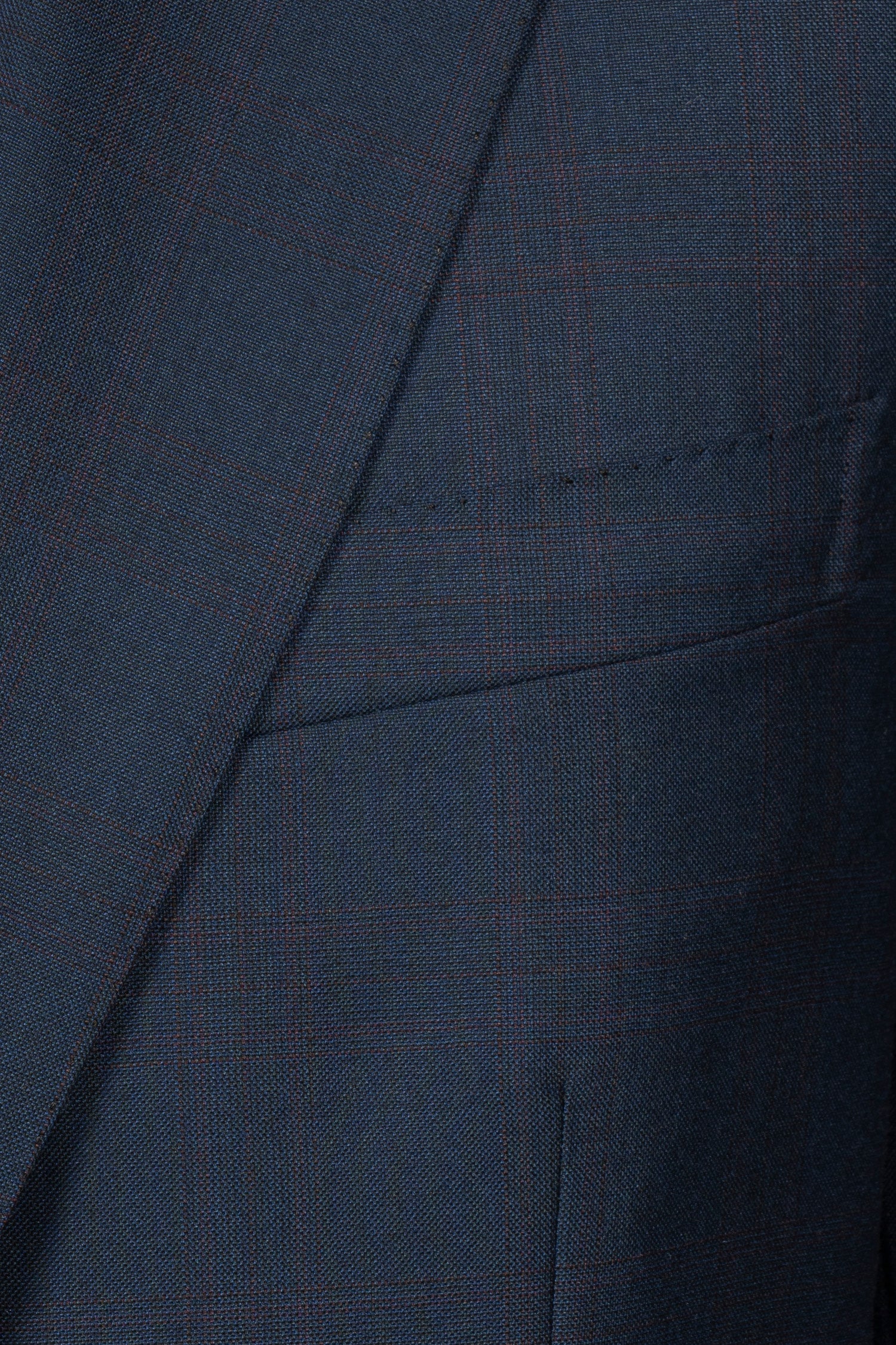 BRIONI | Maroon Check Suit | Dark Blue