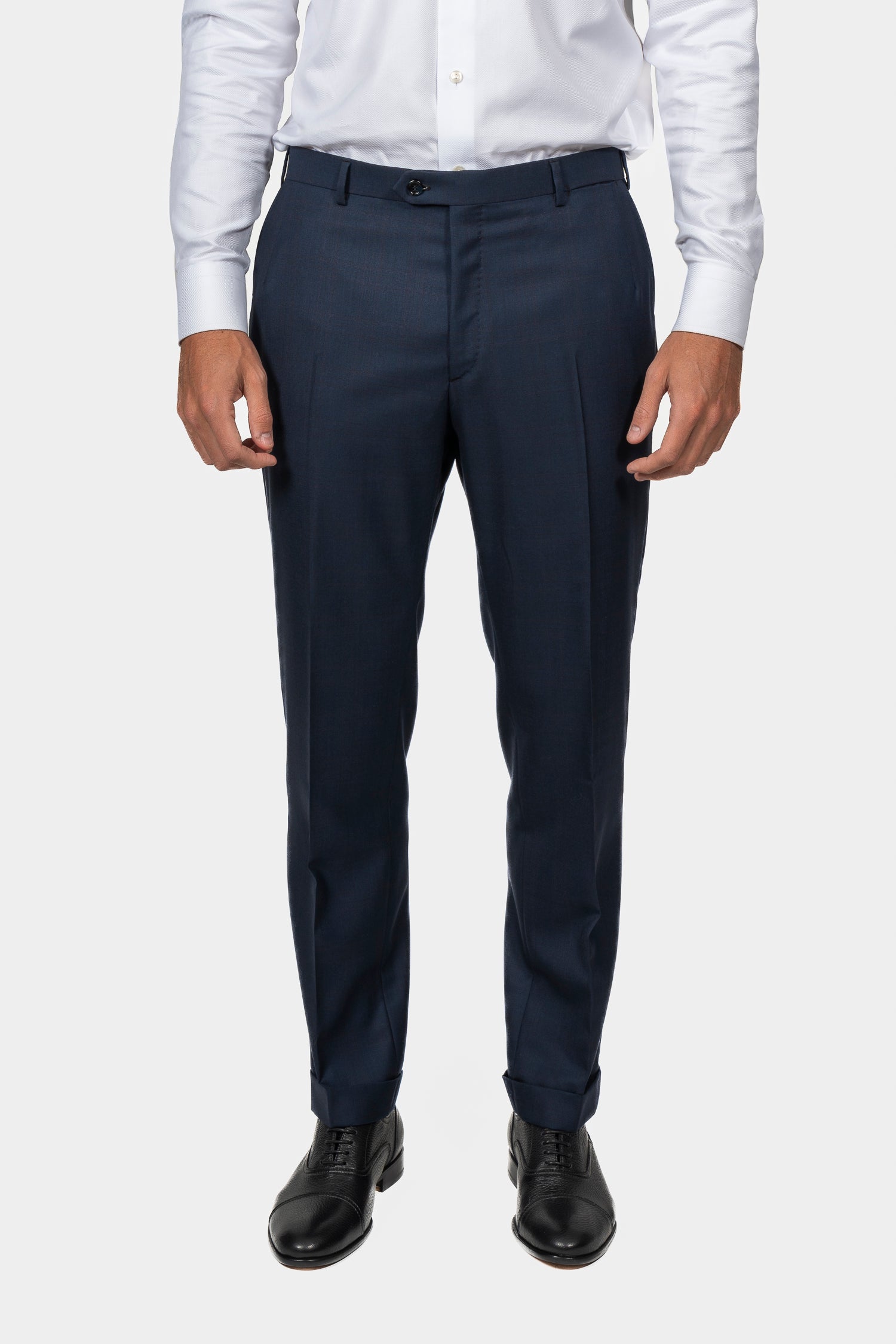 BRIONI | Maroon Check Suit | Dark Blue