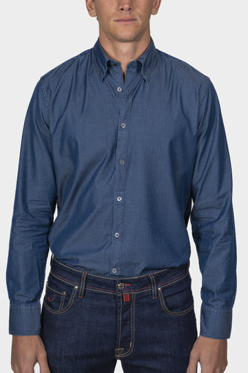 CANALI Mid-Blue Chambray Shirt