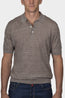 ALTEA | Buttoned Marle Knit Polo | Brown
