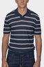 ALTEA | Knitted Stripe Polo | Navy