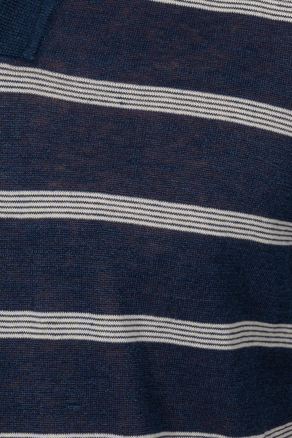 ALTEA | Knitted Stripe Polo | Navy