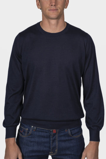 BRUNELLO CUCINELLI Navy Cashmere & Silk Knit