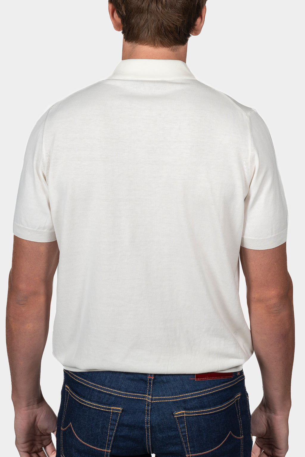 CANALI | Zip-Neck Knitted Polo | White
