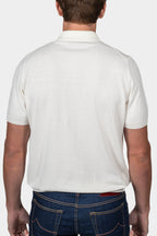 CANALI | Zip-Neck Knitted Polo | White