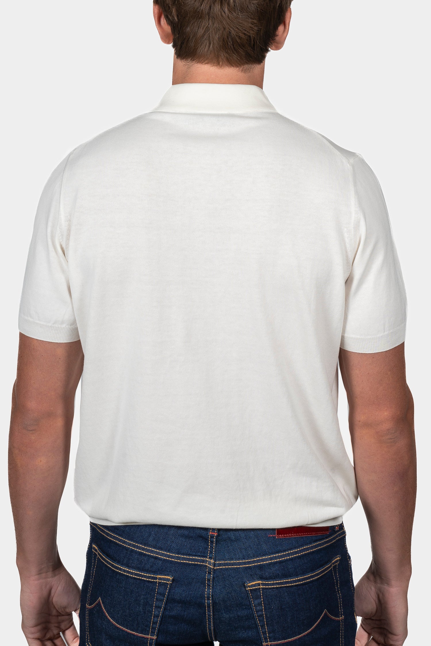 CANALI | Zip-Neck Knitted Polo | White