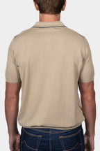 CANALI | Buttoned Knit Polo | Sand