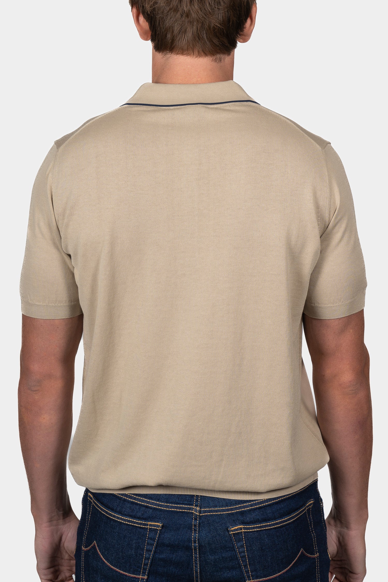 CANALI | Buttoned Knit Polo | Sand