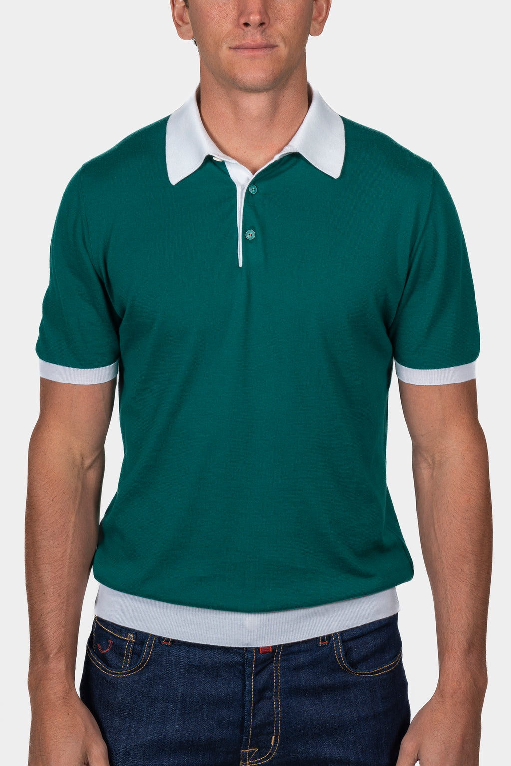 KITON | Knitted Polo | Dark Green