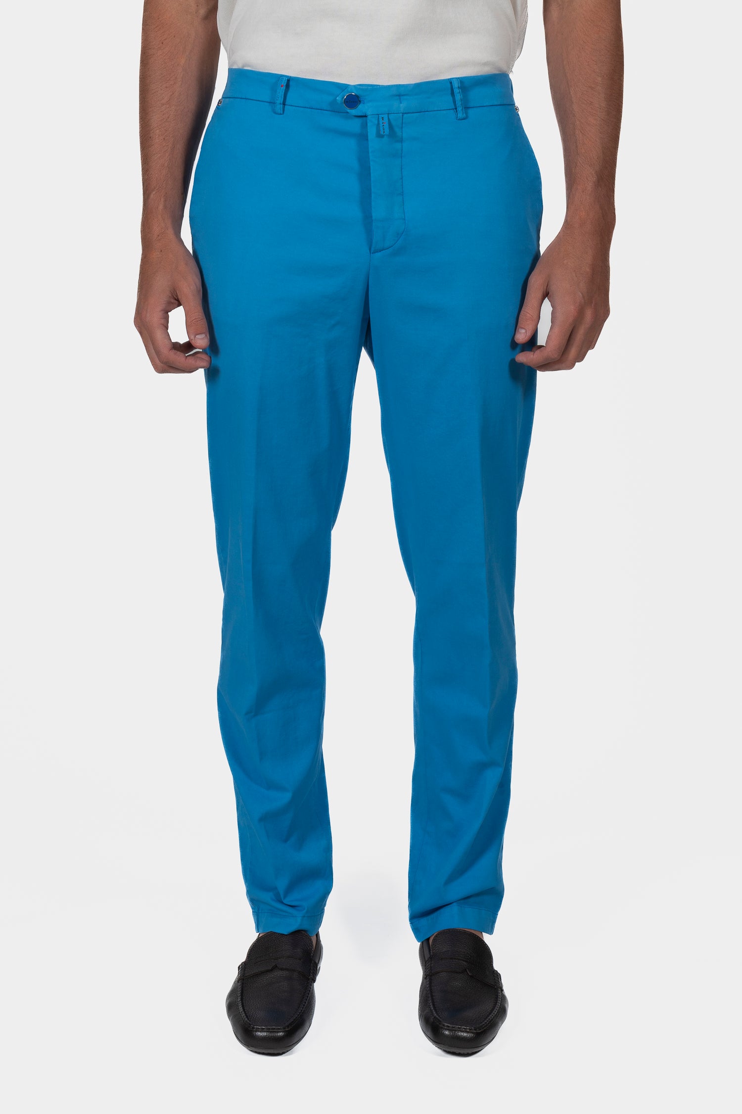 KITON | Cotton & Silk Trousers | Blue