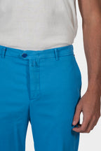 KITON | Cotton & Silk Trousers | Blue