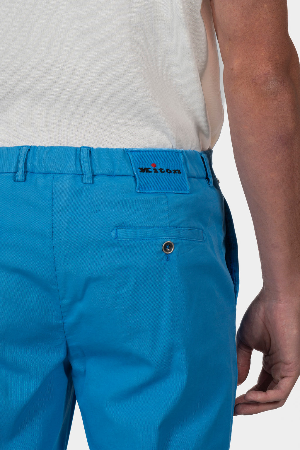 KITON | Cotton & Silk Trousers | Blue