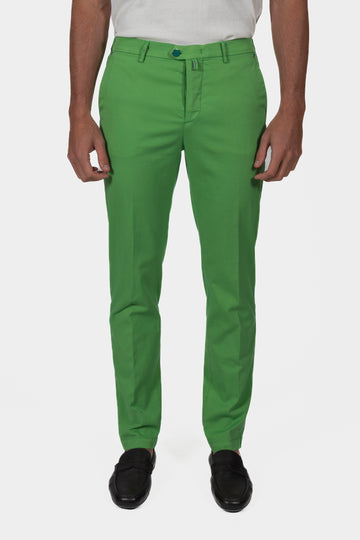 KITON Green Cotton & Silk Trousers