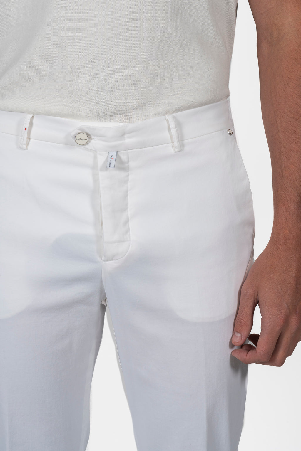 KITON | Cotton & Silk Trousers | White