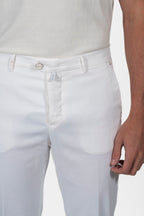KITON | Cotton & Silk Trousers | White