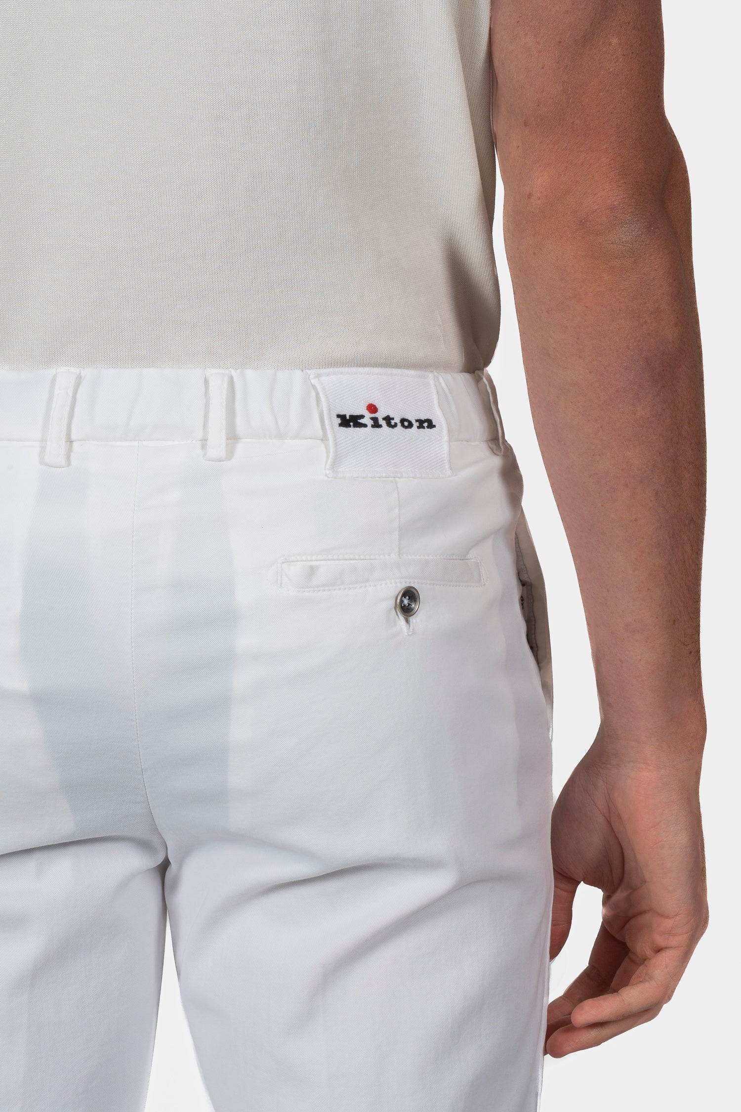 KITON | Cotton & Silk Trousers | White