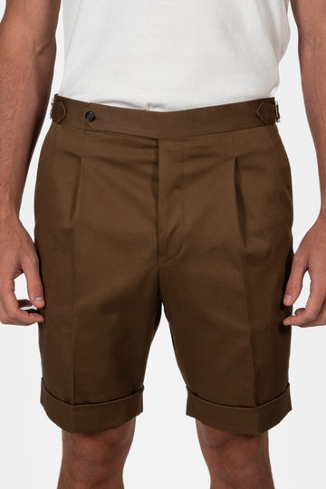PINI PARMA Brown Shorts With Side Tabs