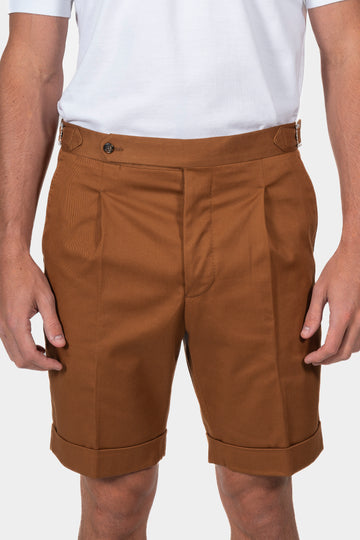 PINI PARMA Cognac Shorts With Side Tabs
