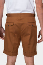 PINI PARMA | Shorts With Side Tabs | Cognac