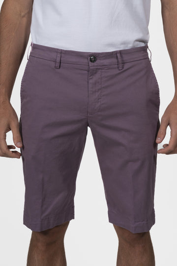 CANALI Mauve Stretch Cotton Shorts