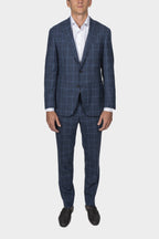 CANALI | Unlined Check Travel Suit | Dark Blue